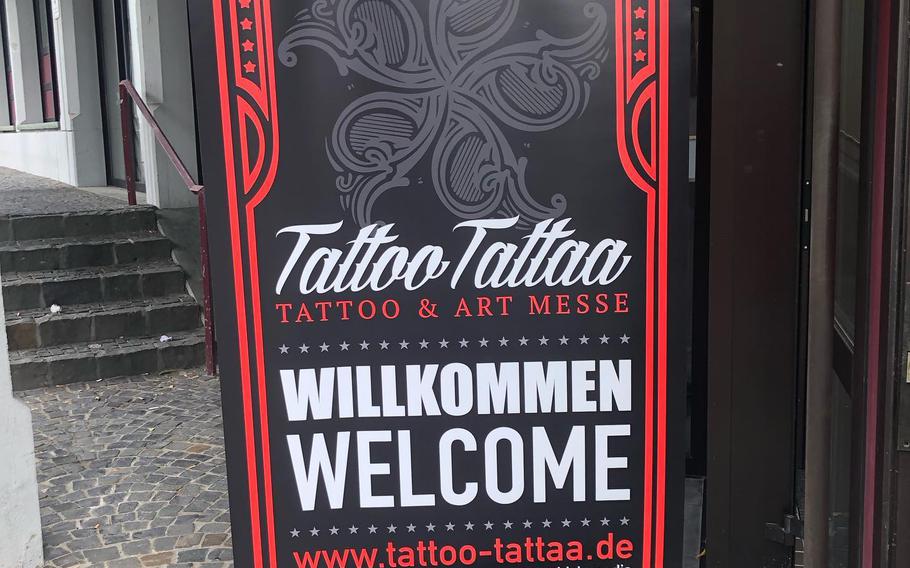 Tattoo convention welcome sign