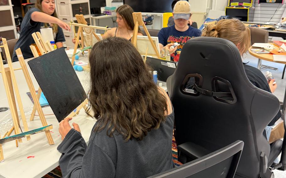 The Vogelweh Keystone Club plans events like painting at the teen center. 