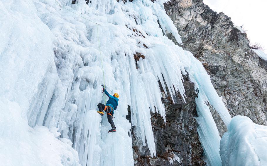 Ice climbing in the Dolomites