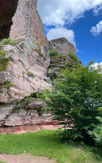Medieval castle ruins in Dahn, Germany.