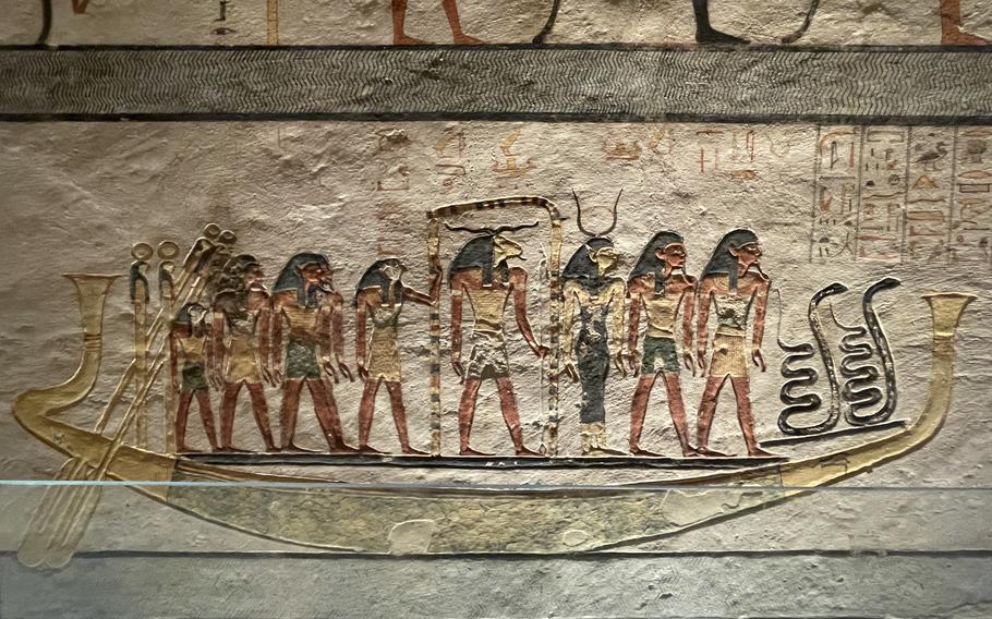 Tomb Carving of a boat in the Valley of the Kings