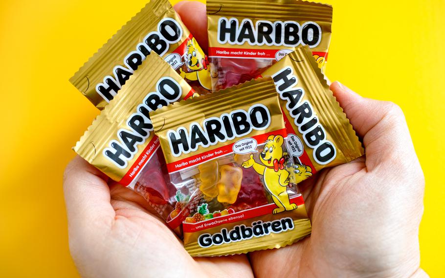 Small packs of Haribo Bears gummy candy