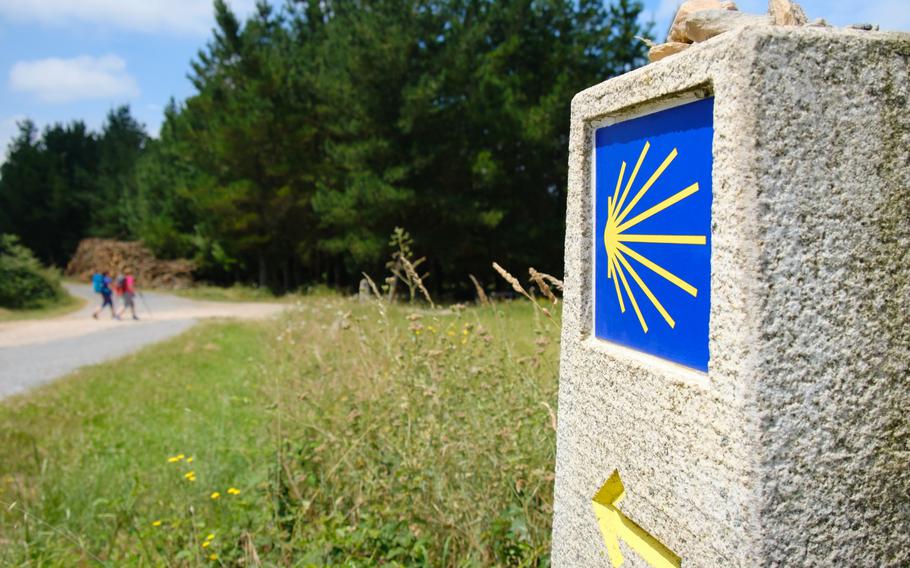 Sign for the Camino de Santiago