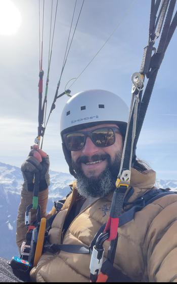 Bryan Nickola paragliding in Bramberg, Austria