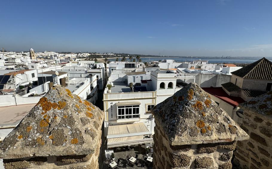 The town of Rota from the roof of Castillo de Luna