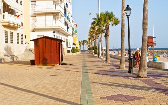 Promenade from the beach in Rota,Spain