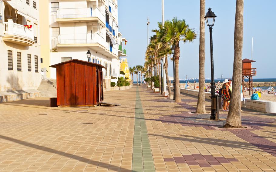 Promenade from the beach in Rota,Spain