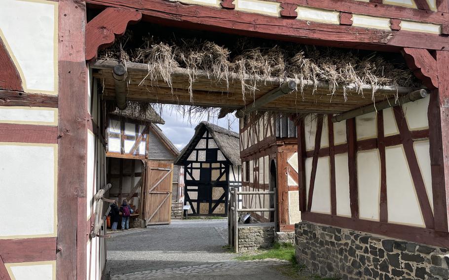 View of historical buildings at the Hessenpark, Germany