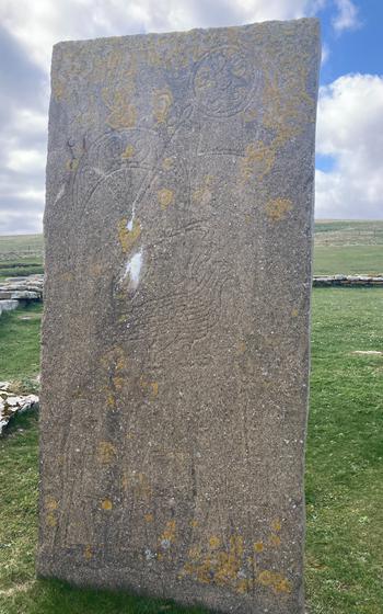 Carved runic stone at the Brough of Birsay