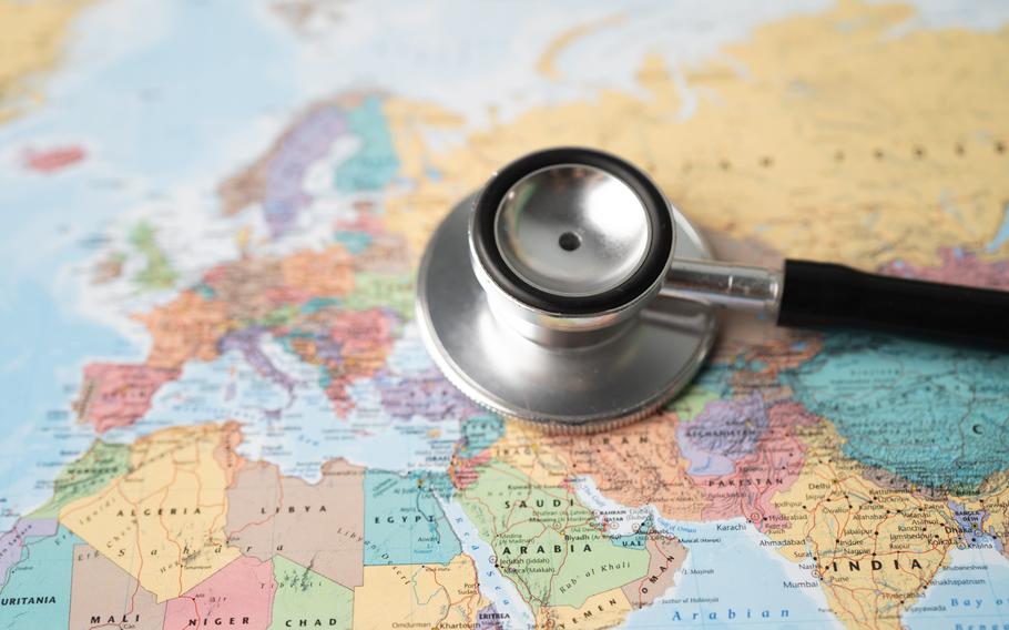 Stethoscope on Europe map