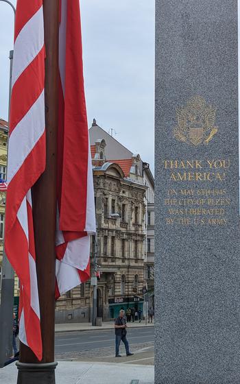 Monument to America in Pilsen, Czechia