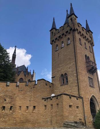 Entrance and tower spires