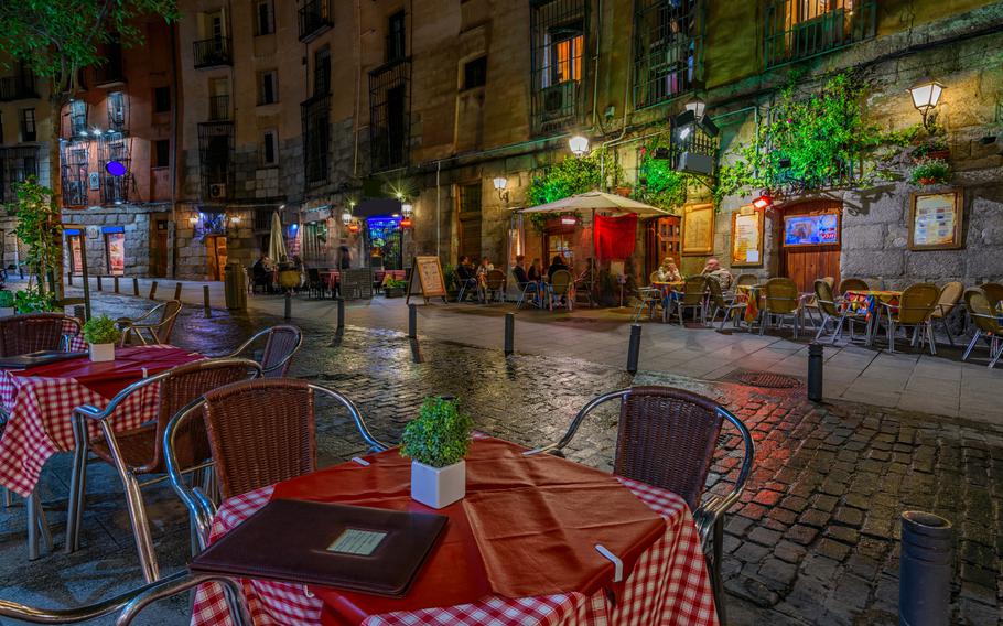 Madrid Cafe at Night