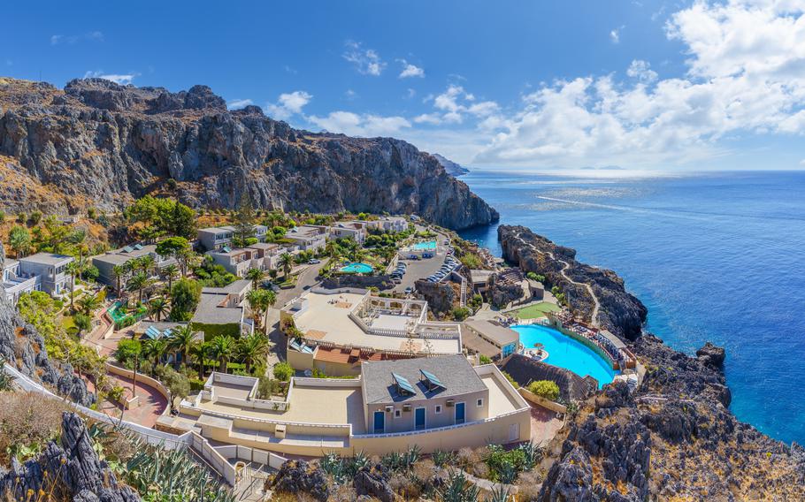 Coastal resort on the island of Crete in Greece.