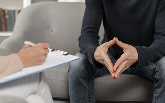 man talking therapist . Resolution and high quality beautiful photo