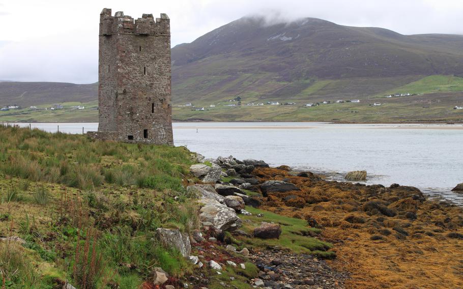 Kildavnet castle in Achill Island. County Mayo, Ireland