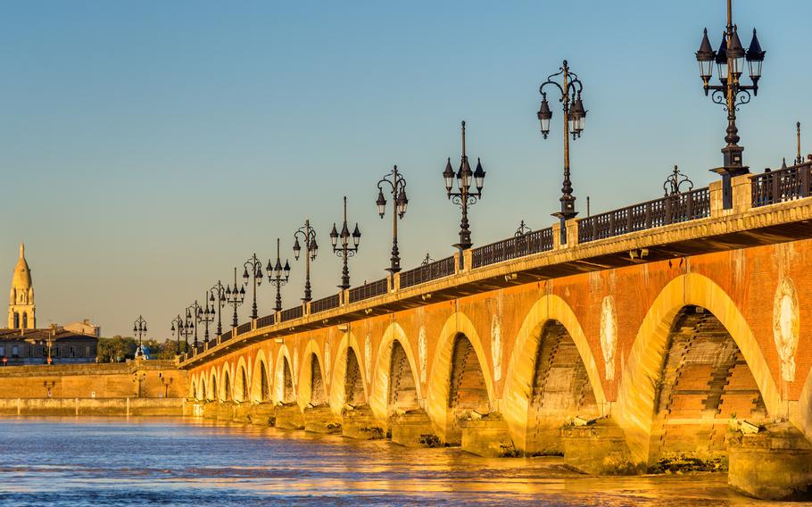 Pont de pierre, an old bridge in Bordeaux - Aquitaine, France