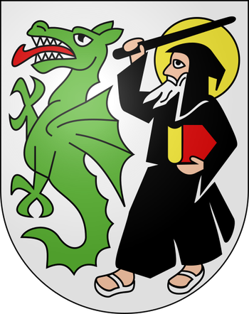 The coat of arms of Beatenberg is a vibrant symbol of the village’s heritage and mythology. Featuring a striking design of a saint wielding a staff against a dragon, it commemorates the legendary tale of St. Beatus, the region’s dragon-slaying protector. This emblem reflects Beatenberg’s unique blend of history, legend, and its picturesque alpine setting, making it a proud representation of the community’s identity.