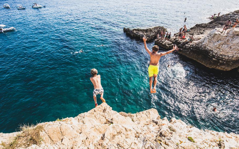Cliff jumping in Croatia