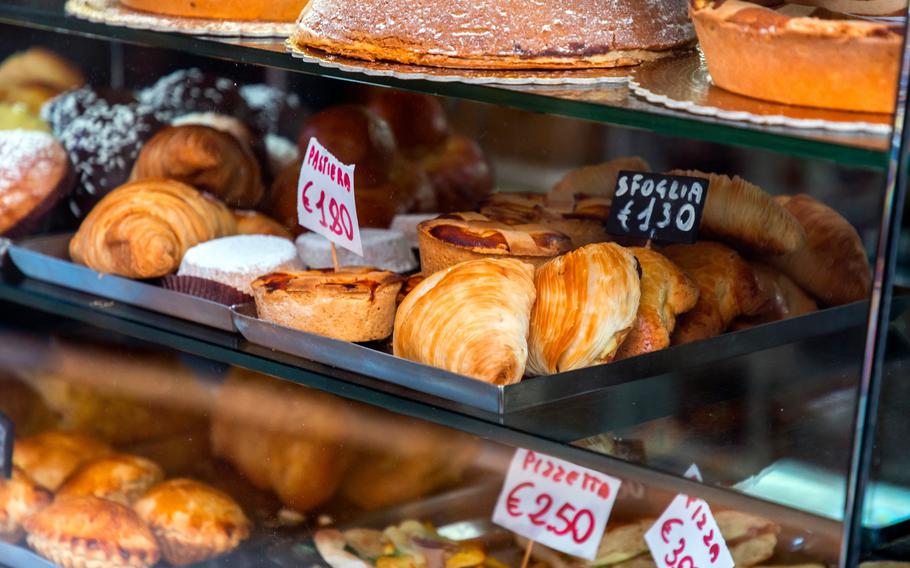 Famous Italian pastries in a traditional bakery
