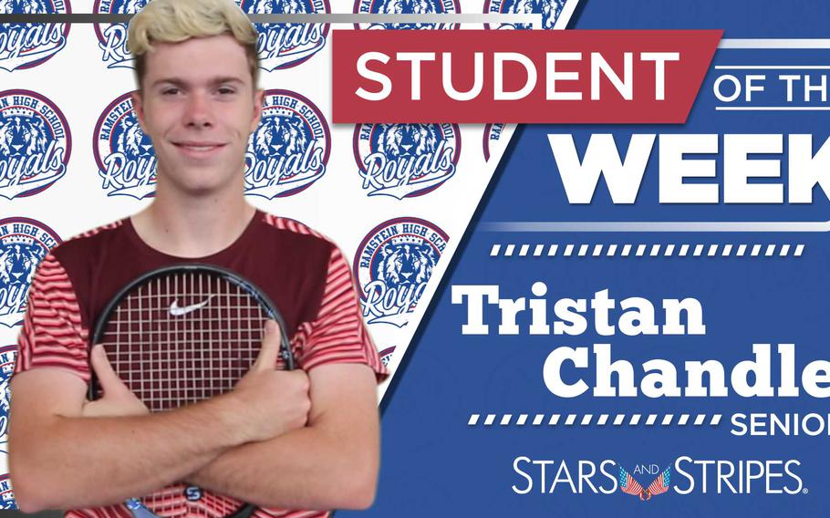 Tristan Chandler: Ramstein High School Senior, undefeated three-time DODEA European Tennis Champion, and aspiring environmental scientist.