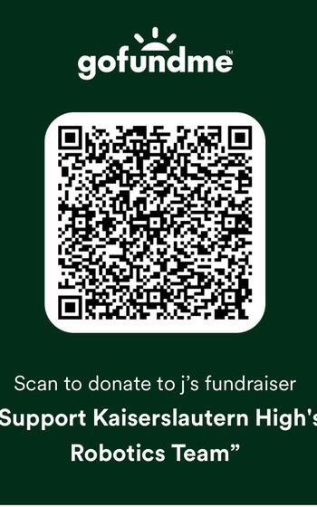 QR Code to the KHS Robotics Team Go Fund Me page