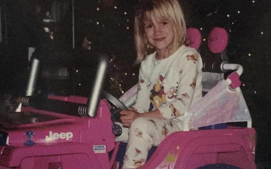 Ayla and her Barbie Jeep