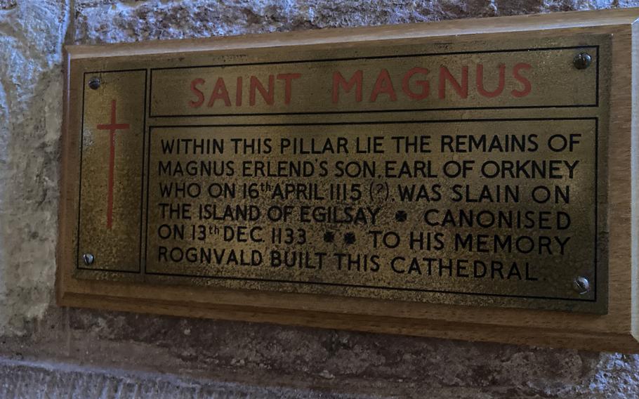 Remains of Saint Magnus at Saint Magnus Cathedral, Kirkwall, Orkney
