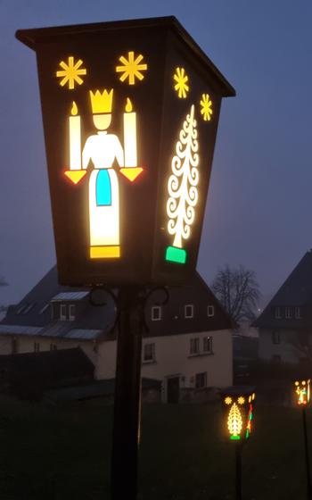 View of decorative lanterns in Seiffen Germany