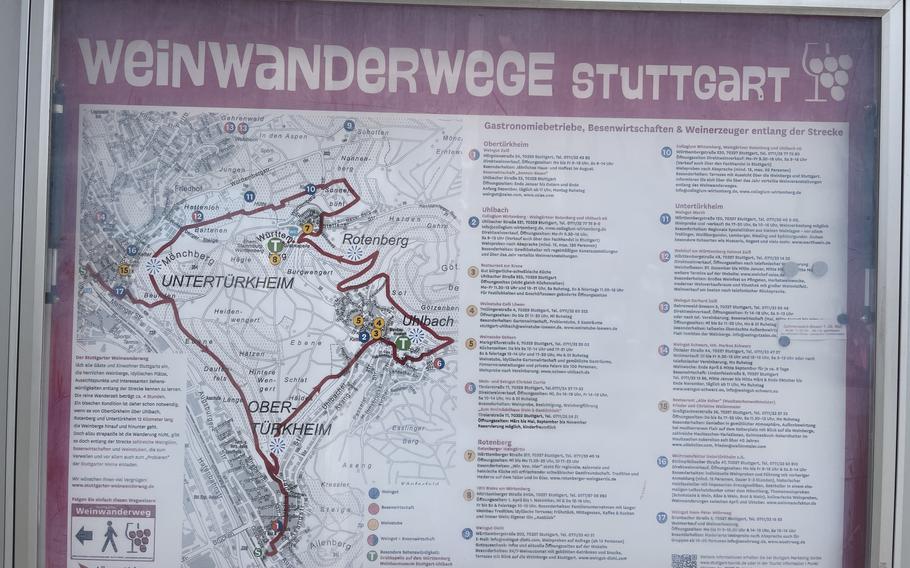 Wine Hiking Sign in Stuttgart