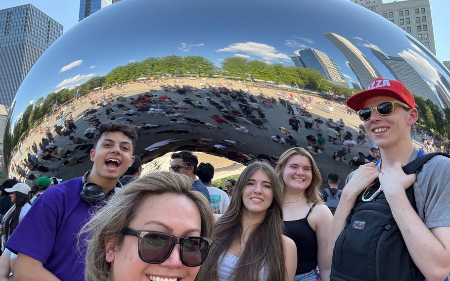 Vogelweh Keystone Club teenagers and their advisor explore Chicago during while at the 2025 National Keystone Conference. 