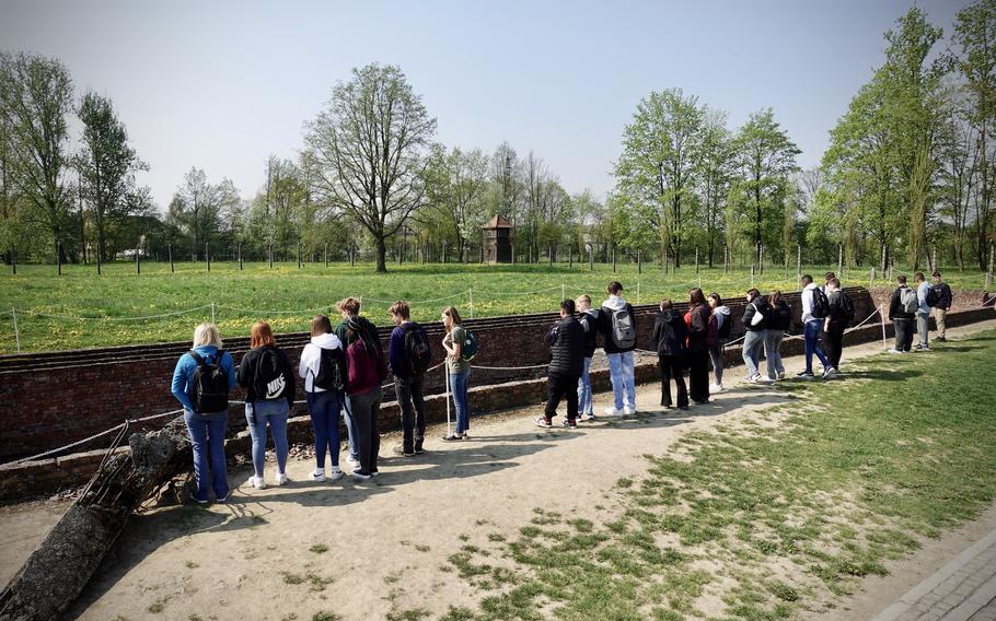 Students at the Memorial and Museum Auschwitz-Birkenau                         