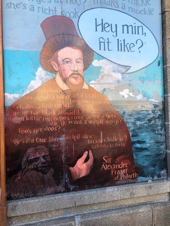 Sign in Fraserburgh city center of Alexander Fraser