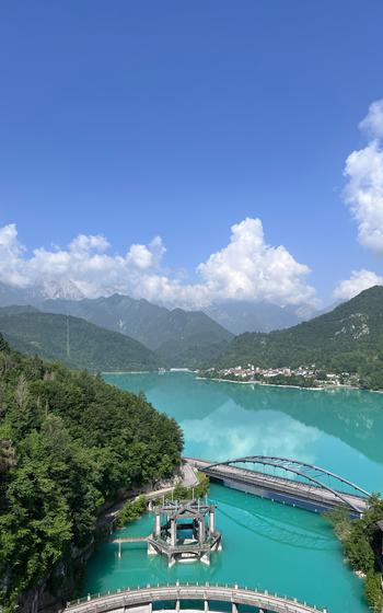 Lake Barcis view on a sunny day