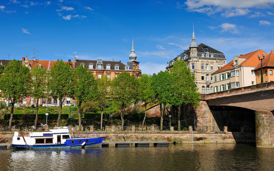 City of Sarreguemines on the river Saar, Moselle, Lorraine, France