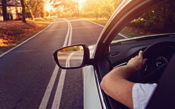 driving carefree by car on the road