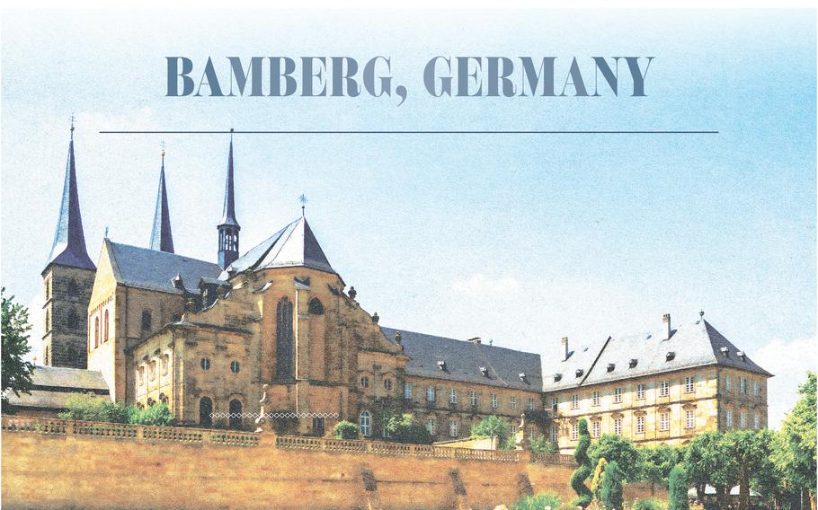an overview of the front of the Michaelsburg Monastery on a sunny day 