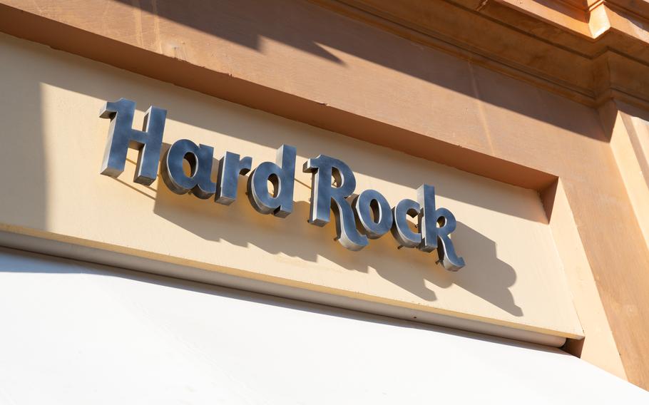 Hard Rock Cafe Restaurant Sign in Rome