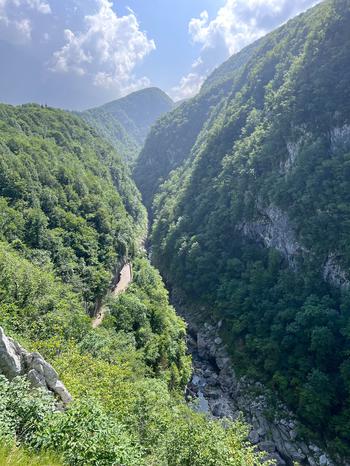 View of mountains around the lake