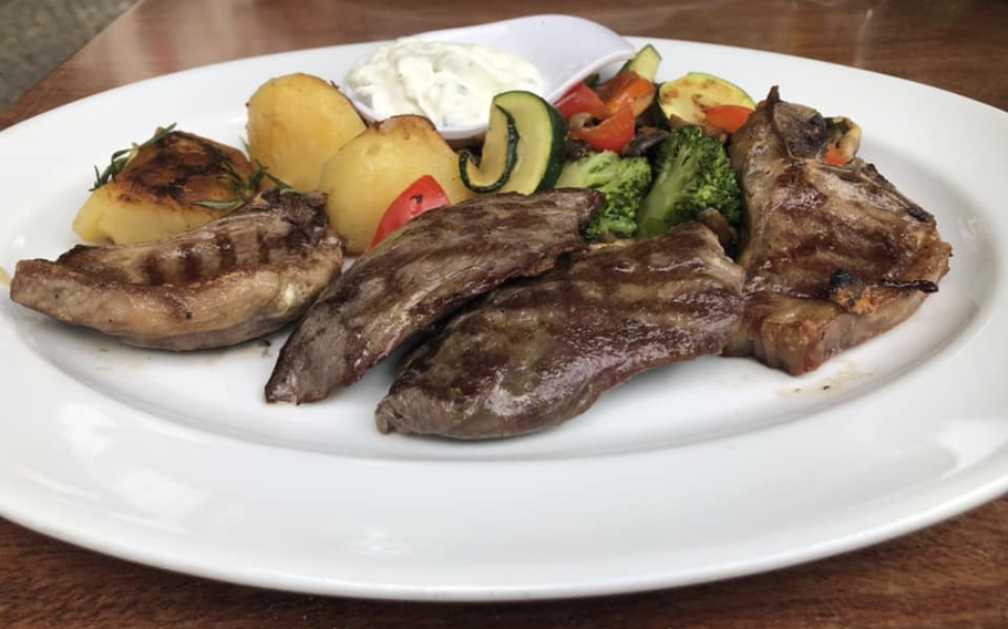 Lamb with grilled vegetables