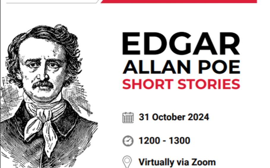 Reads Edgar Allan Poe Short Stories| October 31, 2024 | 12-1300 | Virtually via Zoom