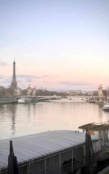 View of the Eiffel Tower Across the Seine