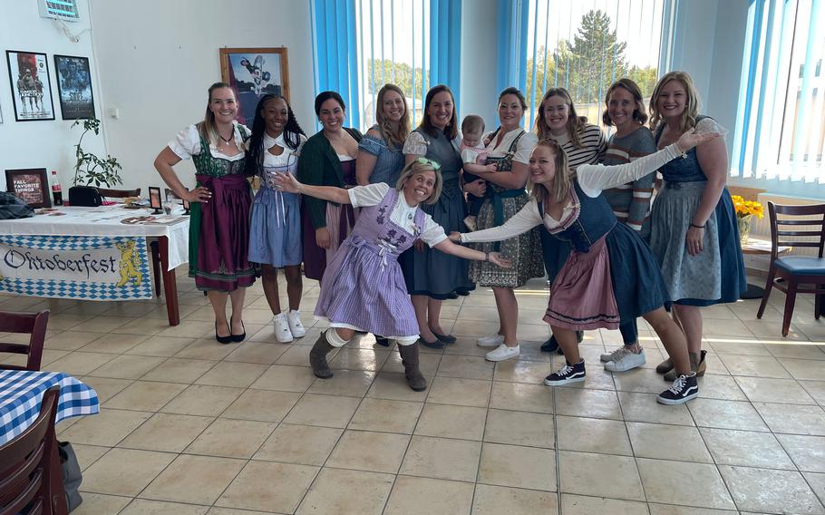 Hohenfels Community Spouse Club wearing traditional Bavarian clothing