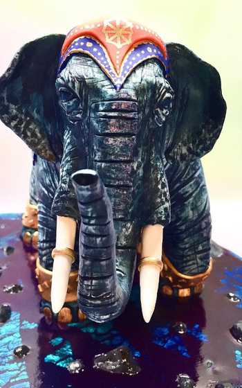 Hand carved custom elephant cake