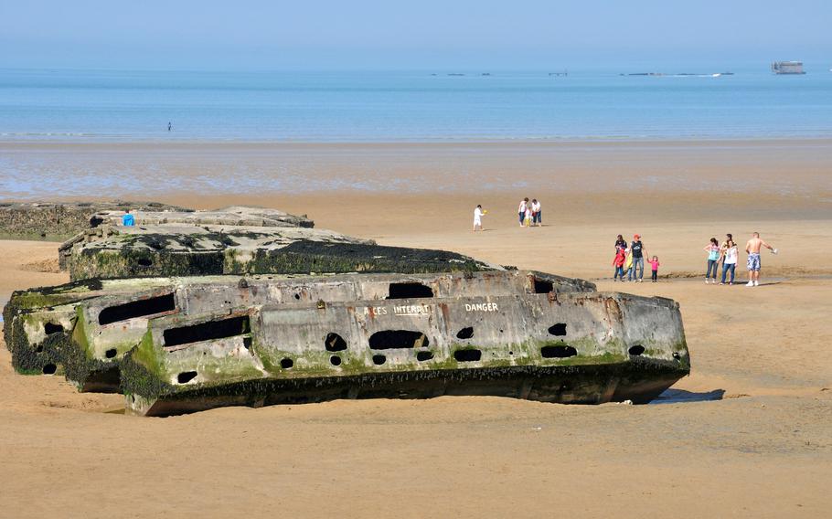 D-Day relics during low tide in Arromanches
