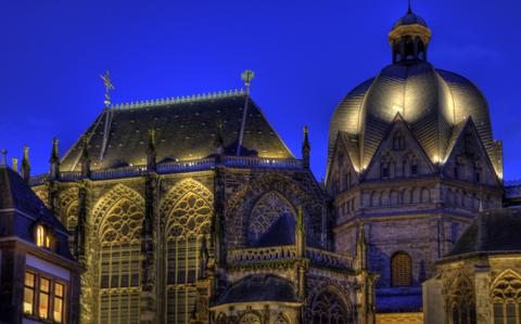 Photo Of Aachen Cathedral at night