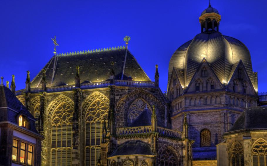 Aachen Cathedral at night