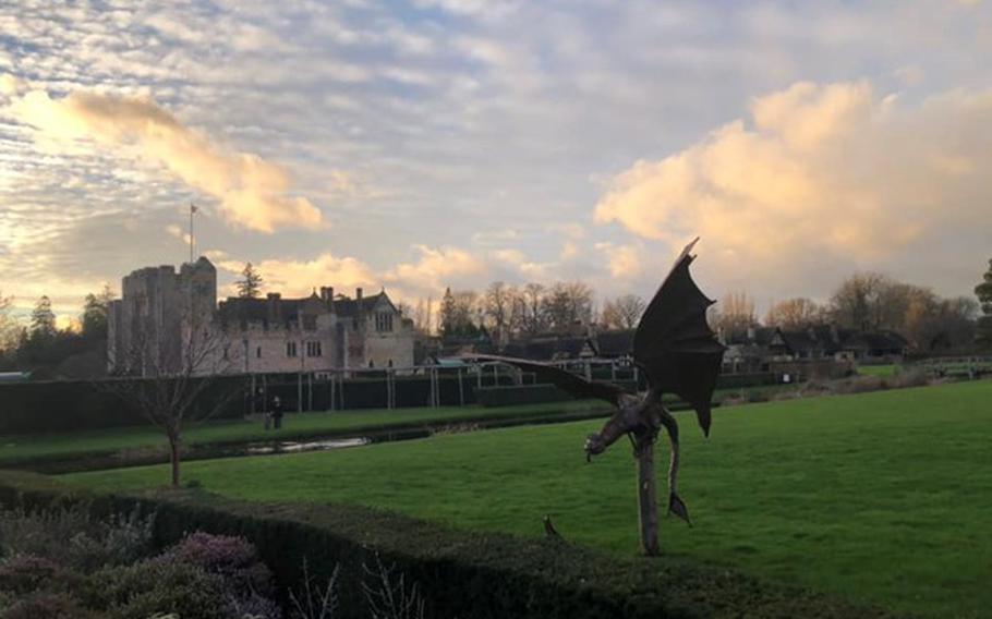 Hever Castle and Dragon Statue