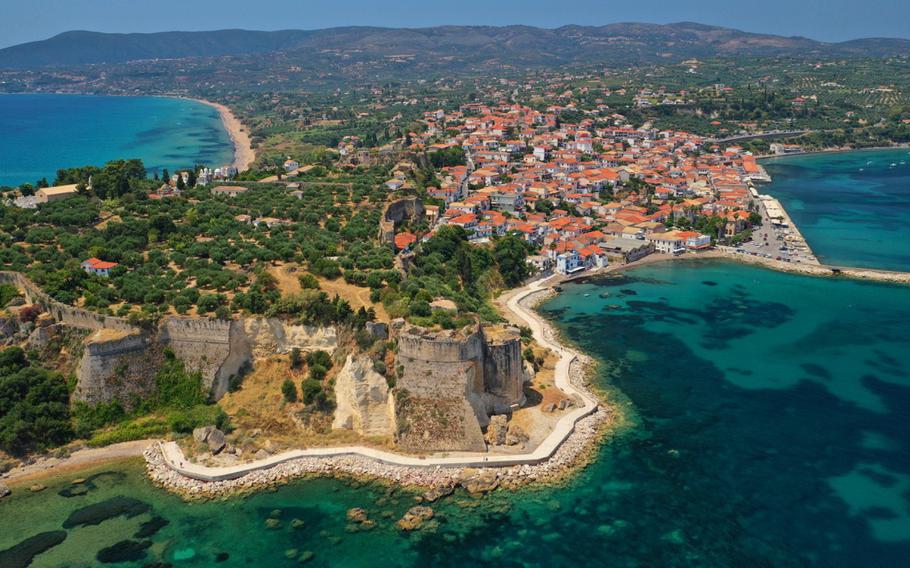 Koroni castle and village in Messinia, Peloponnese, Greece