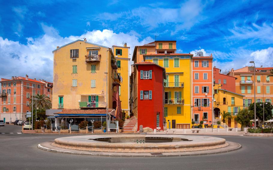 Colorful cosy houses in the Old Town of Menton, French Riviera, France